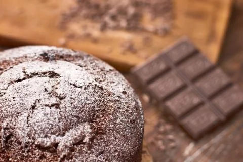 Tasty chocolate cake on table, close-up Stock Photos