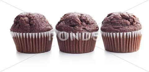 The tasty chocolate muffin. Stock Photos