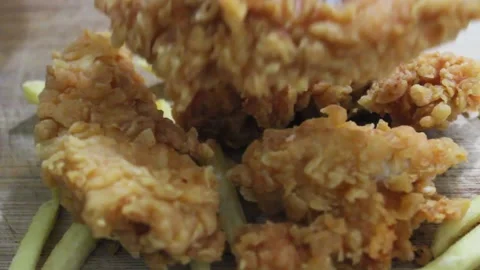 Tasty crispy chicken strips Stock Footage 151722595