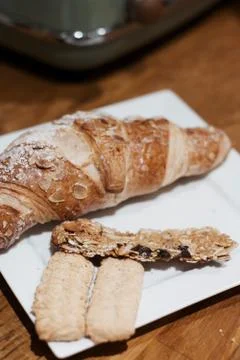Tasty crossaint in the kitchen Stock Photos