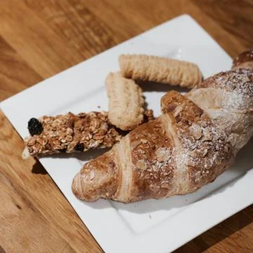 Tasty crossaint in the kitchen Stock Photos
