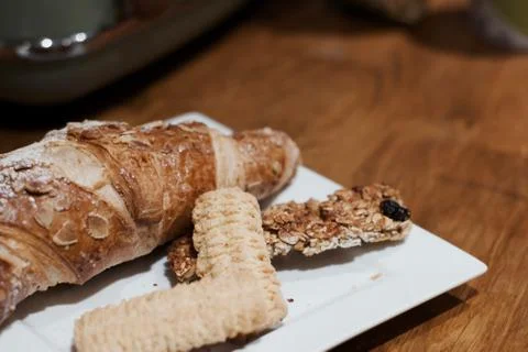 Tasty crossaint in the kitchen Stock Photos