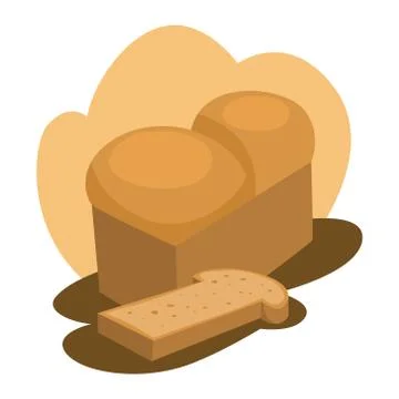 Tasty delicious bread loaf. Idea of bakery and fresh dinner Illustrazione stock