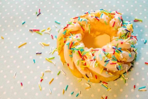 Tasty donuts with frosting , easter cake Stock Photos