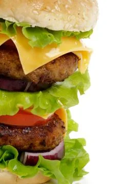 Tasty Double Cheeseburger Stock Photos
