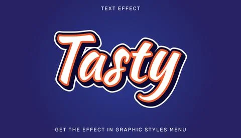 Tasty editable text effect template in 3d style Stock Illustration