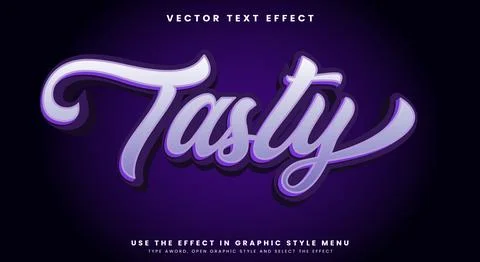 Tasty editable text effect template Stock Illustration