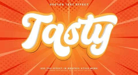 Tasty editable text effect template Stock Illustration