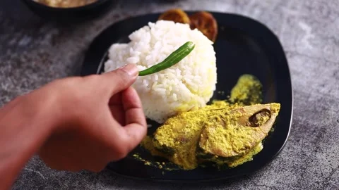 Tasty fish hilsa Stock Footage 248374972