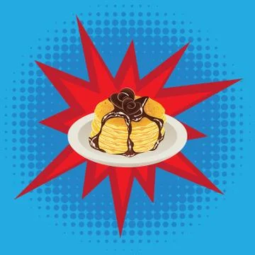 Tasty Fluffy Pancakes Ilustración de archivo