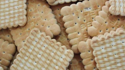 Tasty Fresh and Crispy Biscuits Stock Footage 283855543