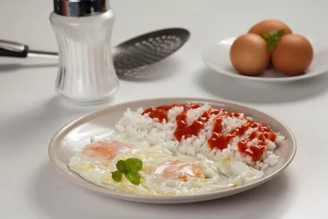Tasty fried eggs Stock Photos