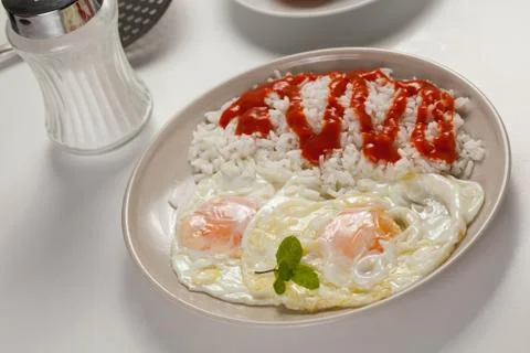 Tasty fried eggs Stock Photos