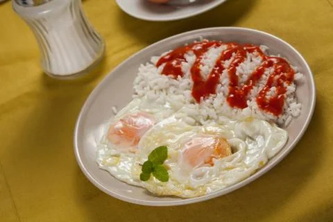 Tasty fried eggs Stock Photos