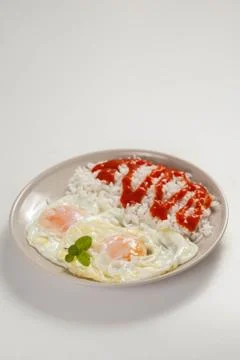 Tasty fried eggs Stock Photos