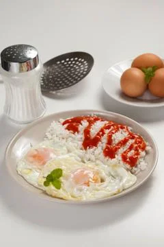 Tasty fried eggs Stock Photos