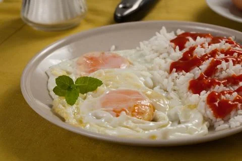 Tasty fried eggs Stock Photos