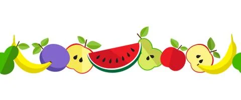 Tasty fruit pattern in line Stock Illustration
