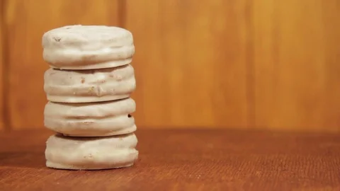 Tasty Glazed cookies. Stock Footage 71507224