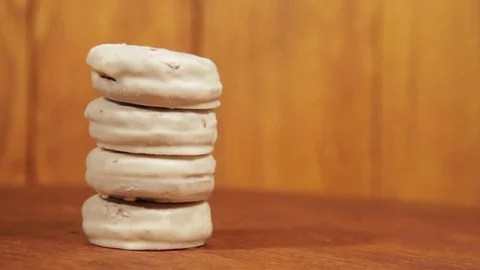 Tasty Glazed cookies. Stock Footage 71507417