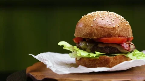 Tasty hamburger Stock Footage 73707835