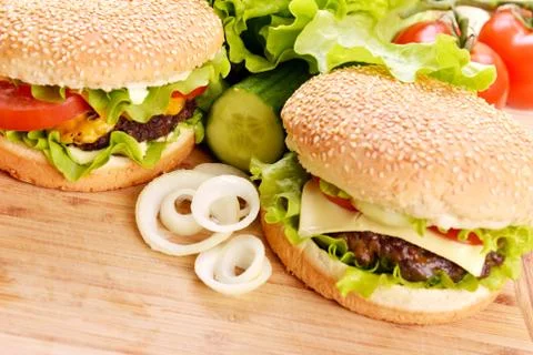 Tasty hamburger Stock Photos