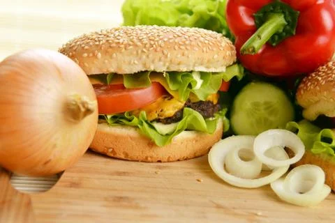 Tasty hamburger Stock Photos