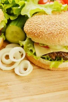Tasty hamburger Stock Photos