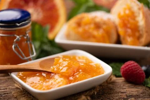 Tasty Home Made orange jam Stock Photos