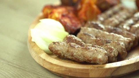 Tasty Kebab Platter Stock Footage 71936655