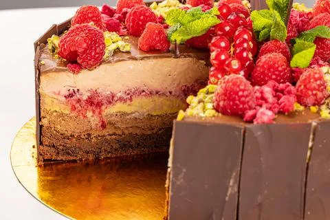 Tasty layered cake Stock Photos