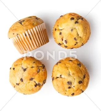 The tasty muffins with chocolate. Stock Photos