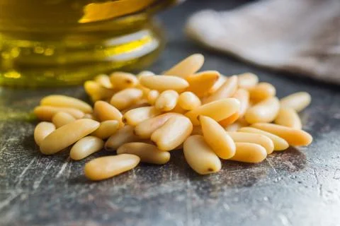 Tasty pine nuts. Foto stock