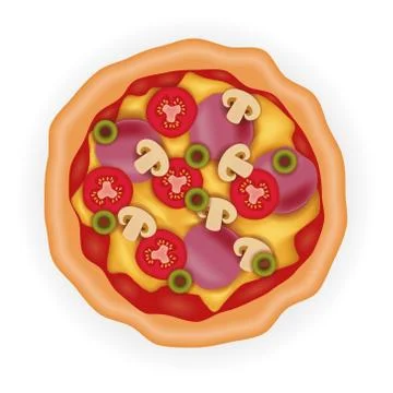 Tasty pizza Stock Illustration