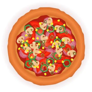 Tasty pizza Stock Illustration