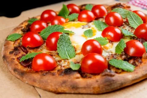 Tasty pizza on a the table Stock Photos
