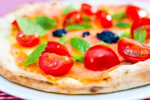 Tasty pizza on a the table Stock Photos