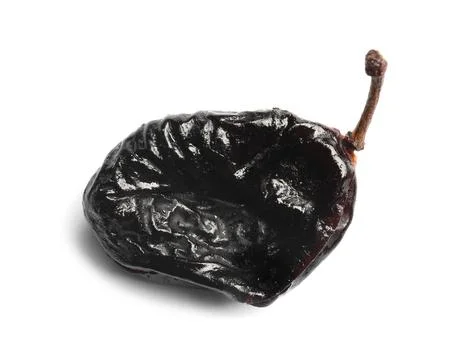 Tasty prune on white background, closeup. Dried fruit as healthy snack Stock Photos