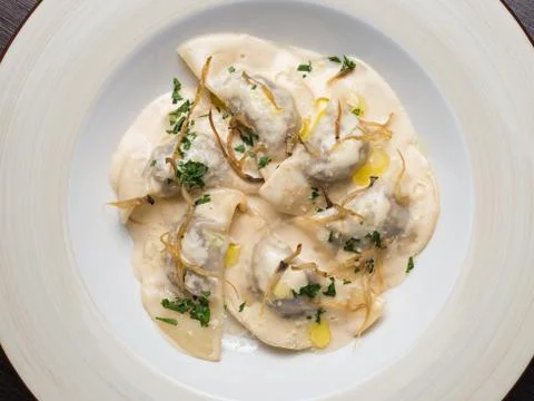 Tasty ravioli with parmesan Stock Photos