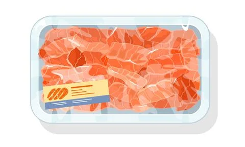 Tasty raw red fish bits Stock Illustration
