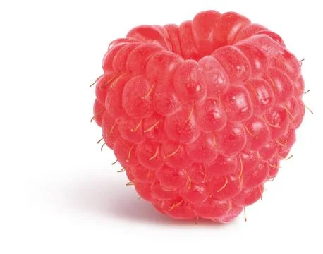 Tasty red raspberry isolated on a white background Stock Photos