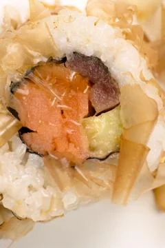Tasty roll closeup Stock Photos