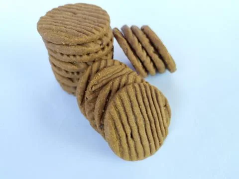 Tasty round biscuits for breakfast Stock Photos