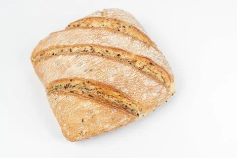 Tasty rustic bread isolated above white background Stock Photos