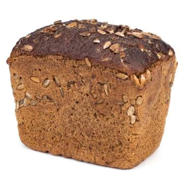 Tasty rye bread, isolated on white background 스톡 사진
