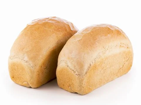 Tasty rye bread, isolated on white background Stock Photos