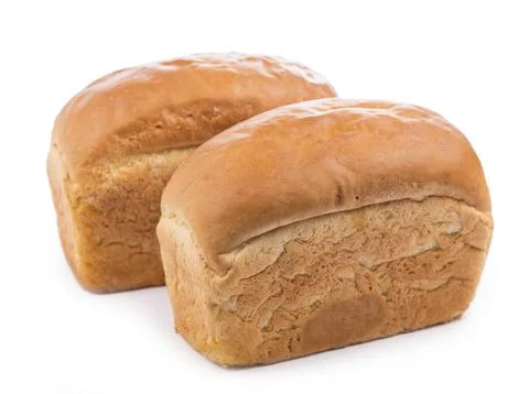 Tasty rye bread, isolated on white background Stock Photos