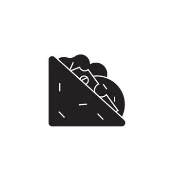 Tasty sandich black vector concept icon. Tasty sandich flat illustration, sign Stock Illustration
