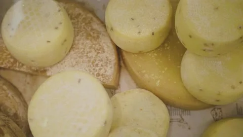 Tasty Set of Different Cheeses Video stock 308148867