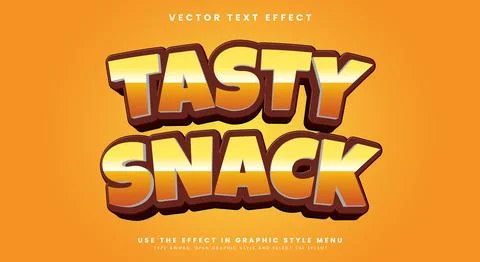 Tasty Snack 3D editable text effect Template Stock Illustration